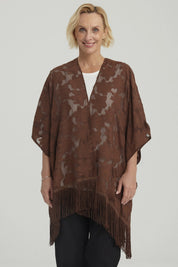 Blusa Mujer Tapado Con Flecos Café