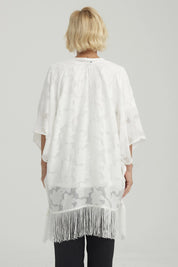 Blusa Mujer Tapado Con Flecos Crudo