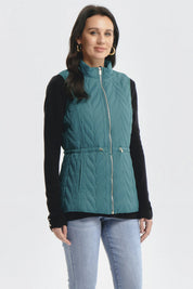 Parka Mujer Con Rombos Verde