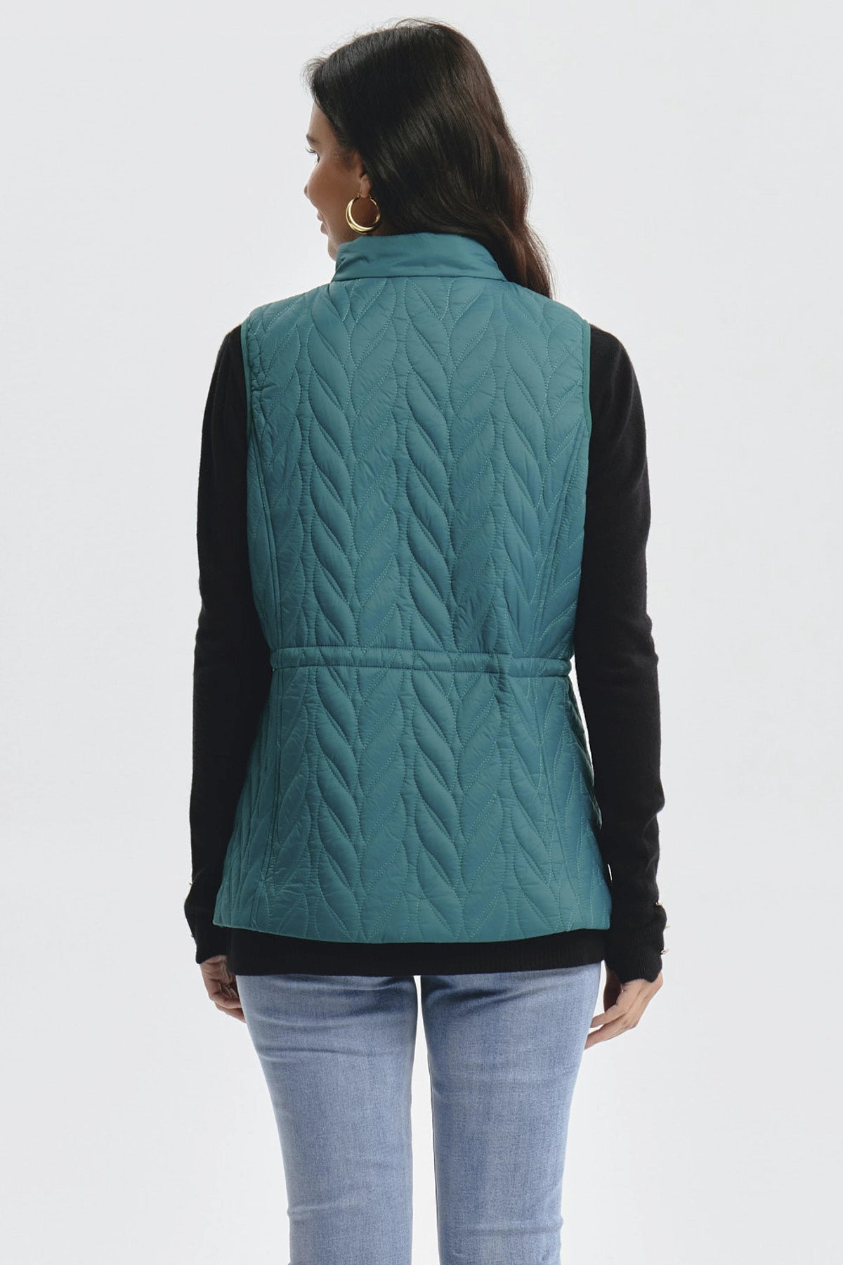 Parka Mujer Con Rombos Verde