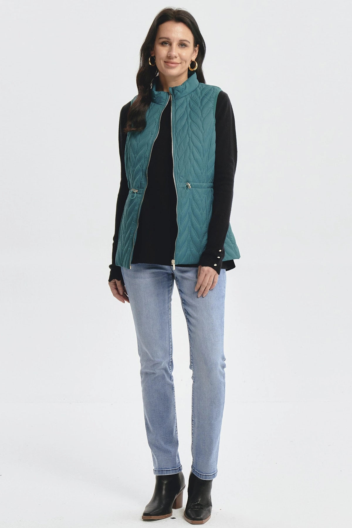 Parka Mujer Con Rombos Verde