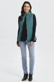 Parka Mujer Con Rombos Verde