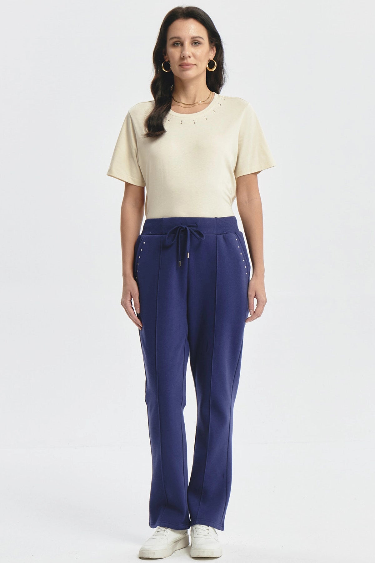 Pantalón Buzo Mujer Clásico Flare Azul