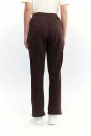 Pantalón Buzo Mujer Clásico Flare Café Oscuro