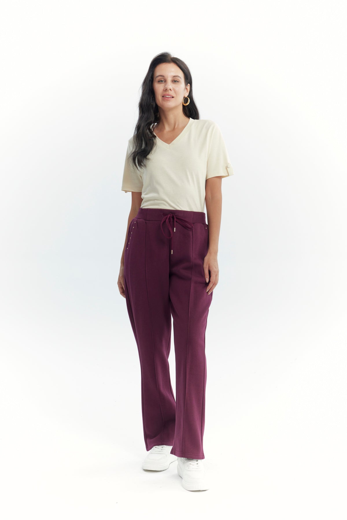 Pantalón Buzo Mujer Clásico Flare Rojo