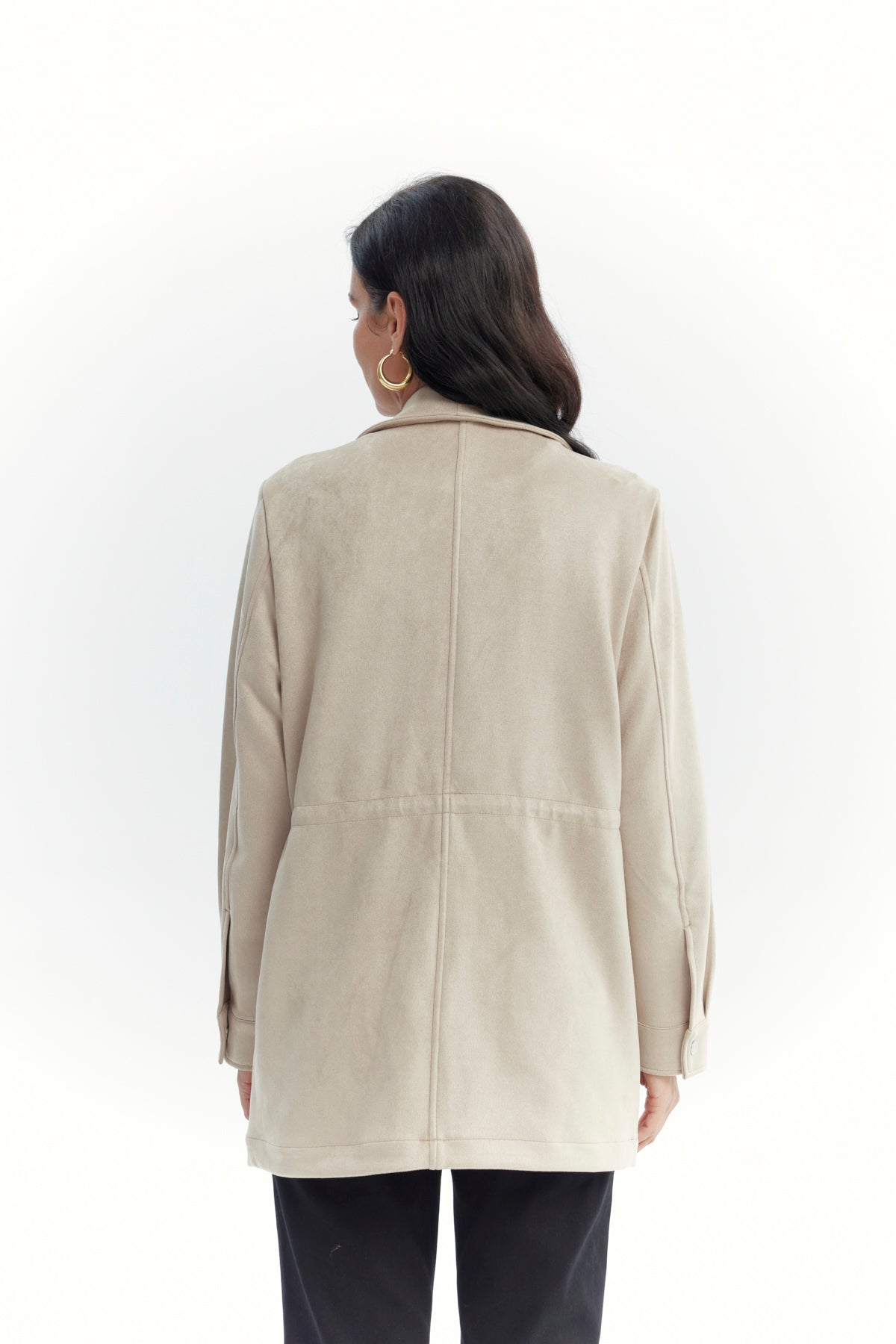 Chaqueta Mujer Lisa Casual Beige