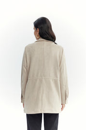 Chaqueta Mujer Lisa Casual Beige