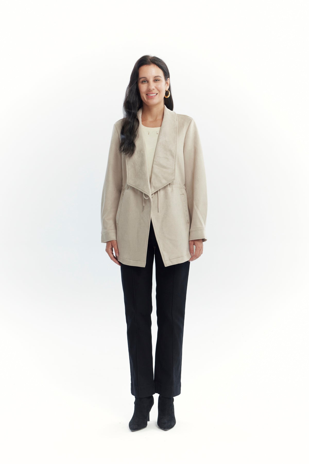 Chaqueta Mujer Lisa Casual Beige