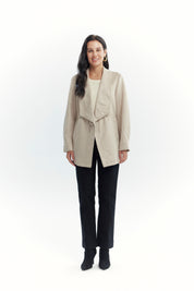 Chaqueta Mujer Lisa Casual Beige