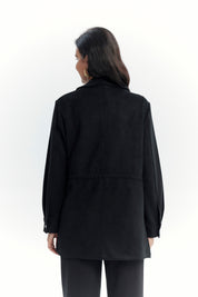 Chaqueta Mujer Lisa Casual Negro