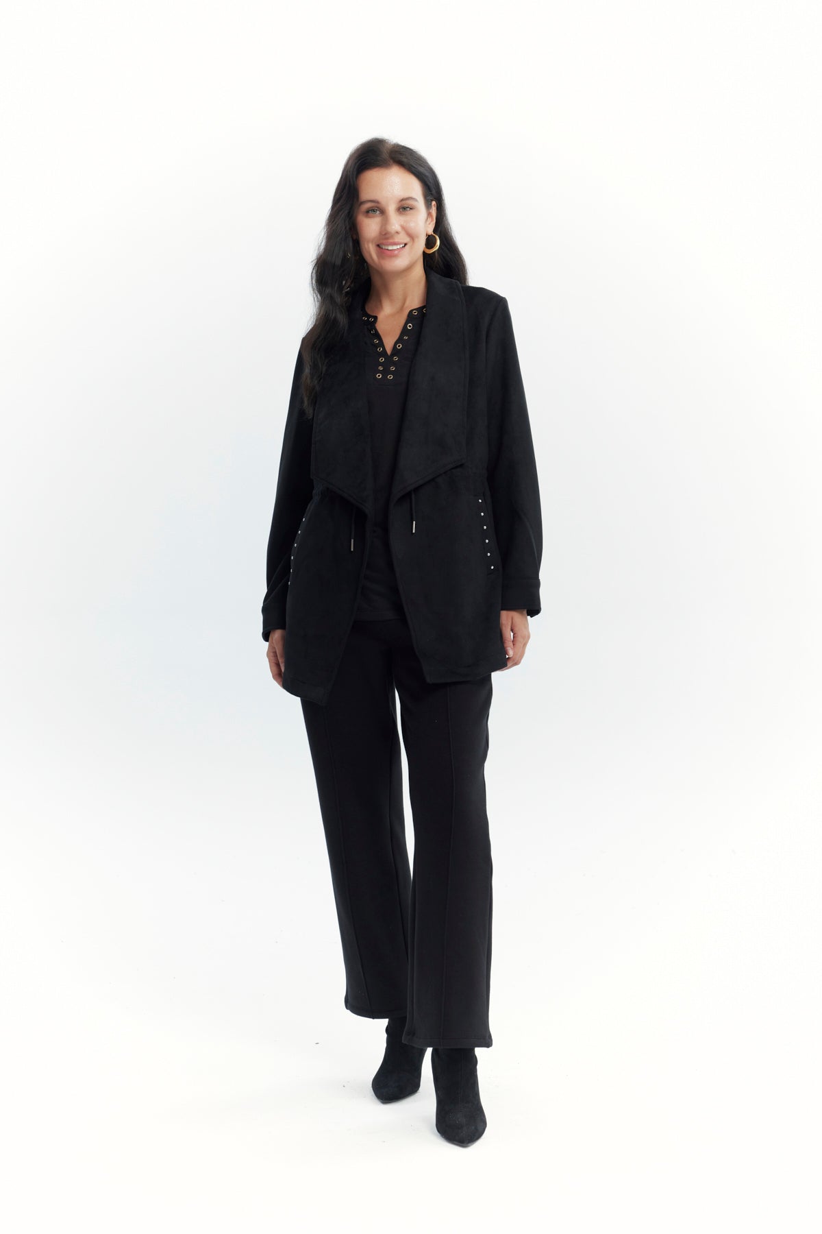 Chaqueta Mujer Lisa Casual Negro