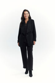 Chaqueta Mujer Lisa Casual Negro