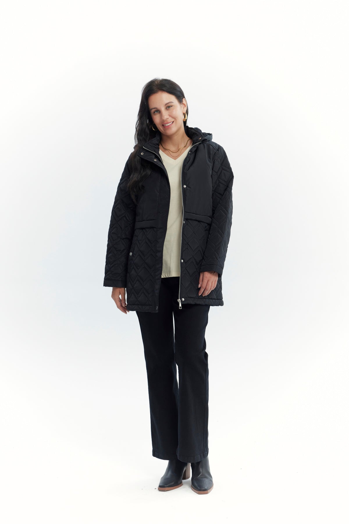 Parka Mujer Slim Negro