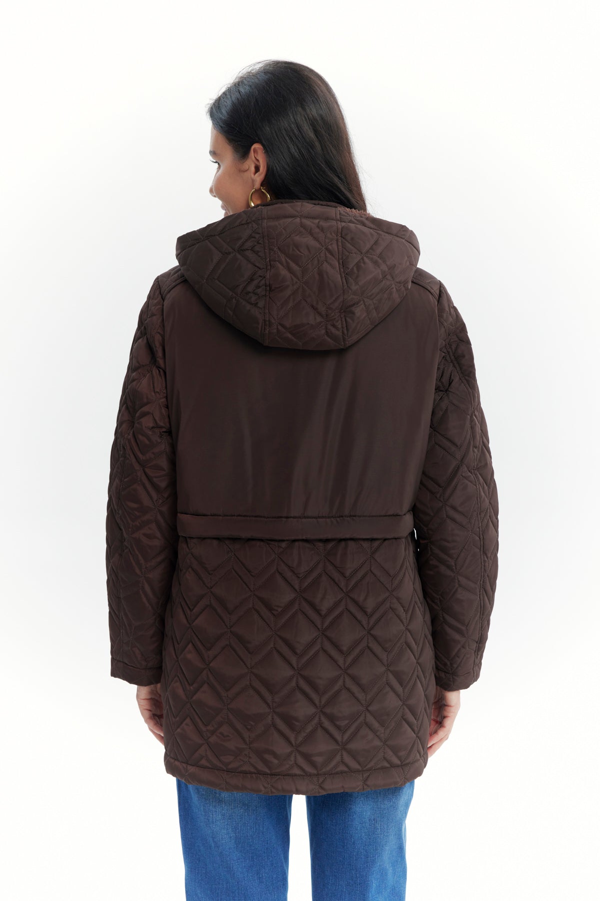 Parka Mujer Slim Café Oscuro