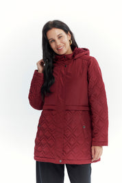 Parka Mujer Slim Rojo Oscuro