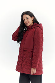Parka Mujer Slim Rojo Oscuro
