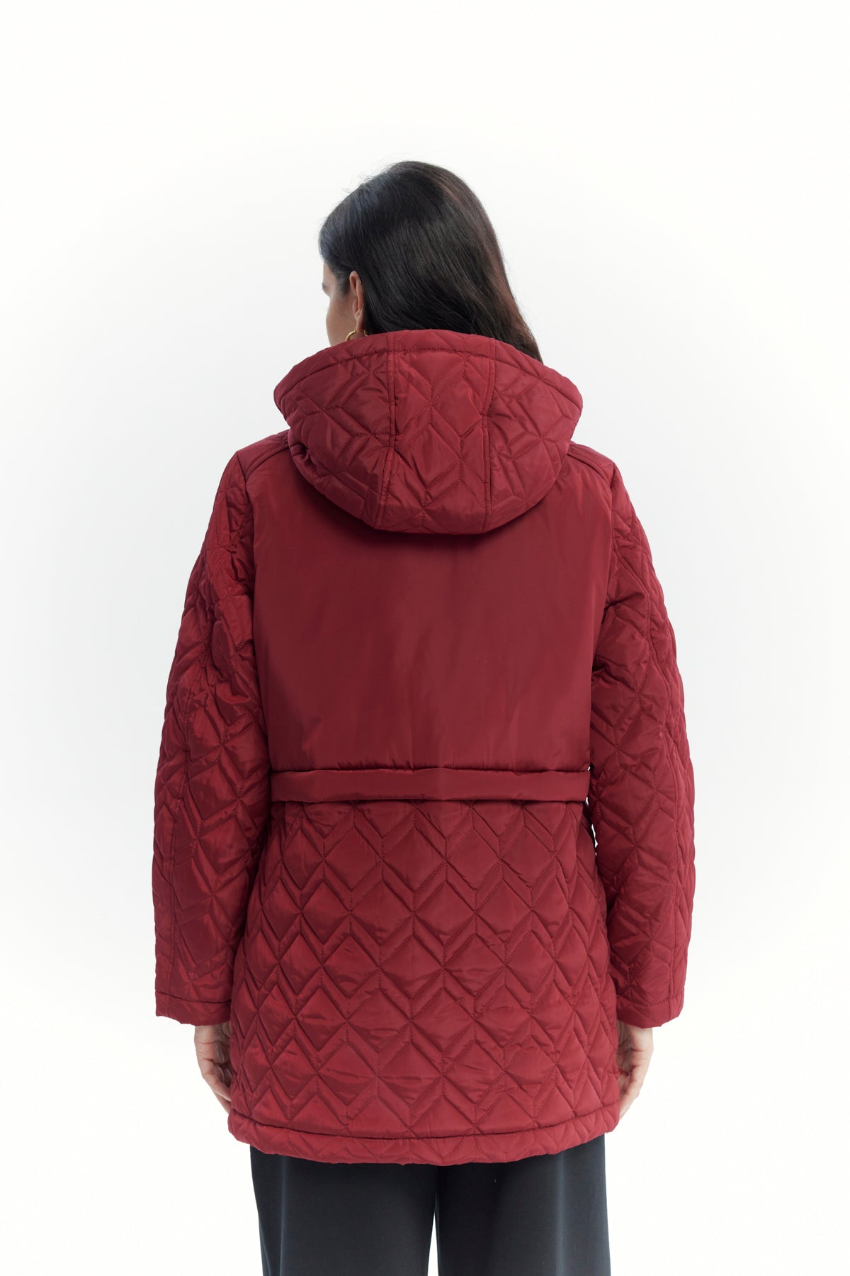 Parka Mujer Slim Rojo Oscuro