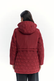 Parka Mujer Slim Rojo Oscuro