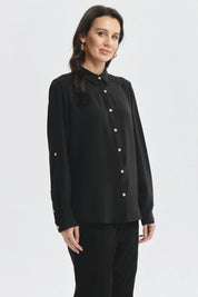 Blusa Mujer Roll Up Negro