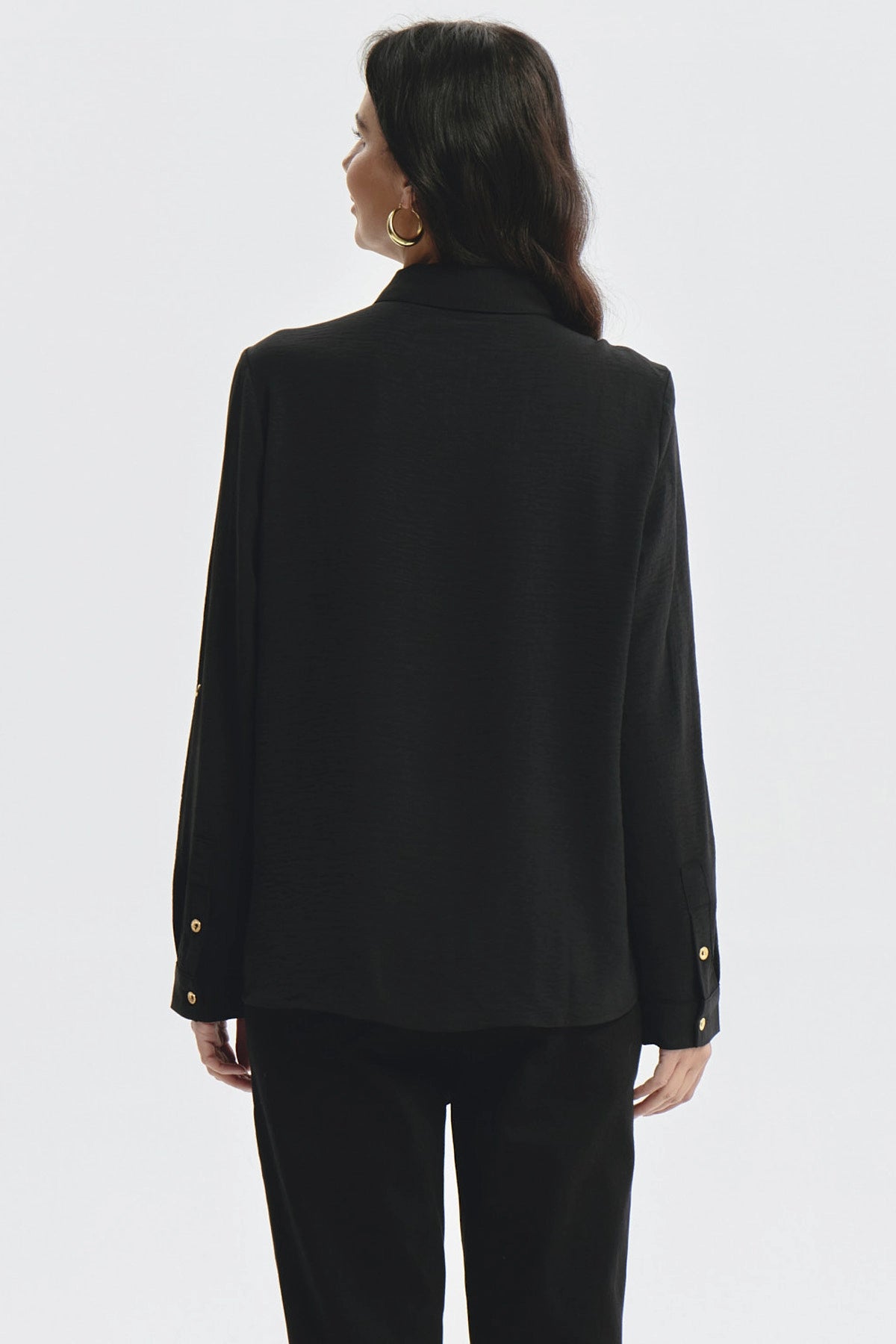 Blusa Mujer Roll Up Negro