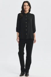 Blusa Mujer Roll Up Negro