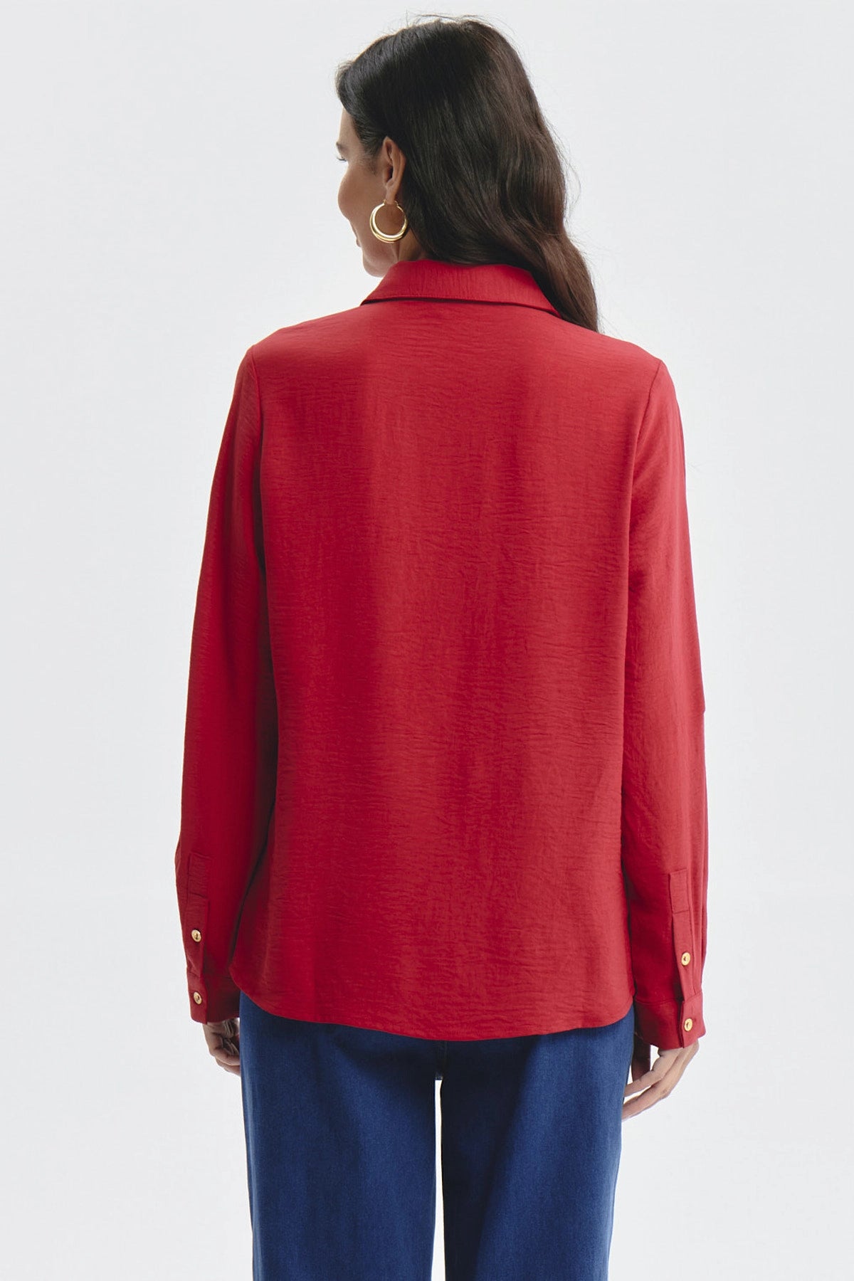 Blusa Mujer Roll Up Rojo