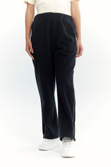 Pantalón Buzo Mujer Calce Recto Micropolar Negro