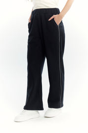 Pantalón Buzo Mujer Calce Recto Micropolar Negro