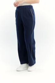 Pantalón Buzo Mujer Calce Recto Micropolar Azul Oscuro
