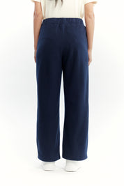 Pantalón Buzo Mujer Calce Recto Micropolar Azul Oscuro