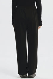 Pantalón Buzo Mujer Calce Recto Con Aplicación Negro