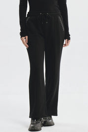 Pantalón Buzo Mujer Calce Recto Con Strass Negro