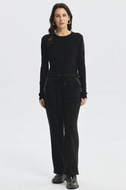 Pantalón Buzo Mujer Calce Recto Con Strass Negro