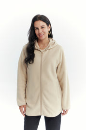 Polar Mujer Largo Detalle Strass Beige Oscuro