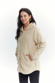 Polar Mujer Largo Detalle Strass Beige Oscuro
