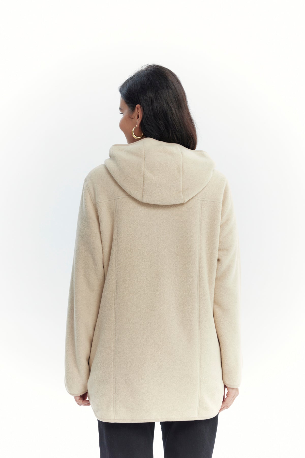 Polar Mujer Largo Detalle Strass Beige Oscuro