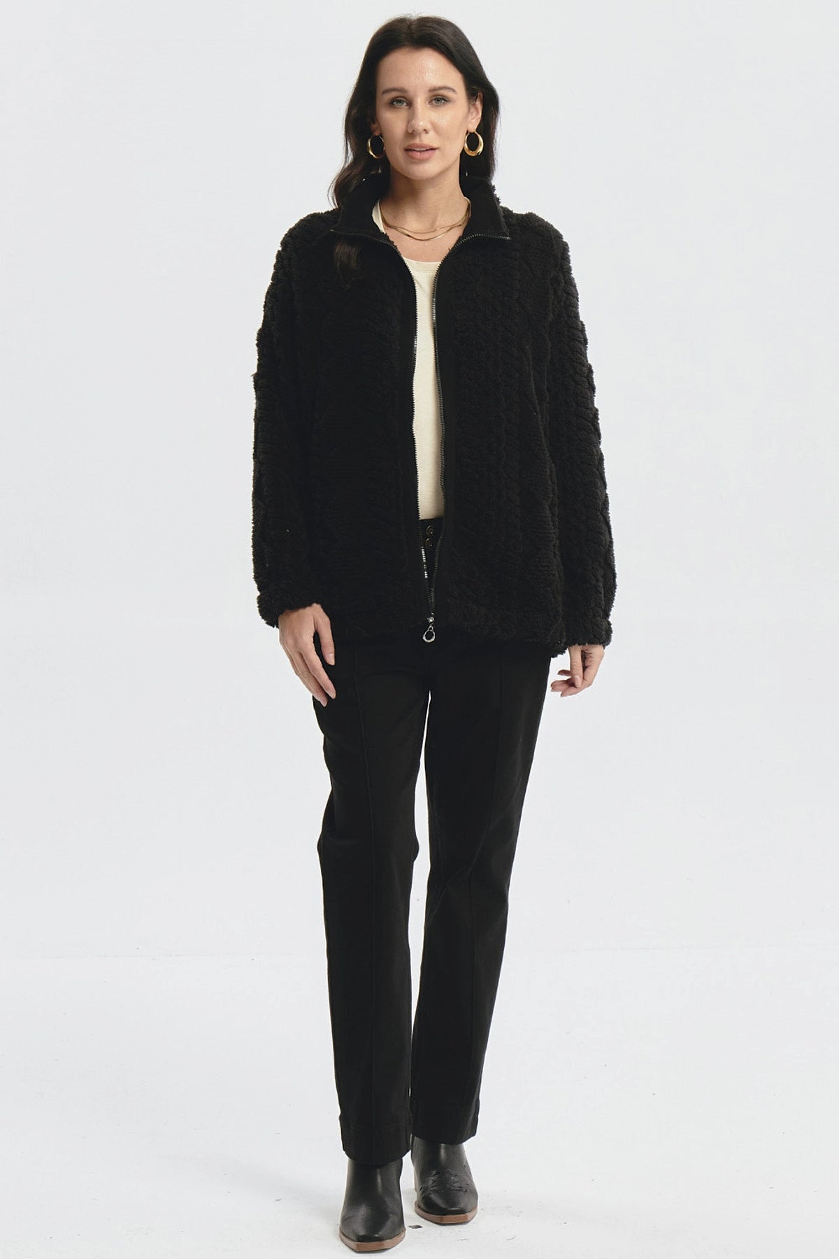 Polar Mujer Textura Negro