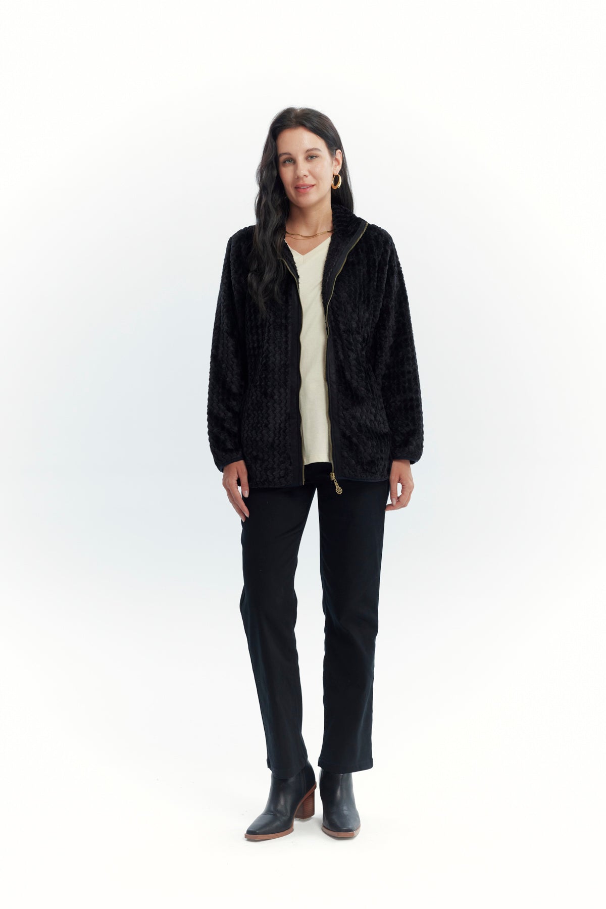 Polar Mujer Textura Negro