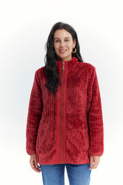 Polar Mujer Textura Rojo Oscuro