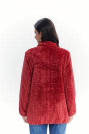 Polar Mujer Textura Rojo Oscuro