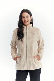 Polar Mujer Textura Beige Oscuro