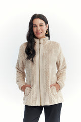 Polar Mujer Textura Beige Oscuro