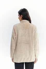 Polar Mujer Textura Beige Oscuro