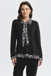 Polera Mujer Aplicación Pañuelo Negro