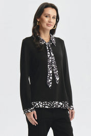 Polera Mujer Aplicación Pañuelo Negro