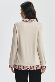 Polera Mujer Aplicación Pañuelo Beige