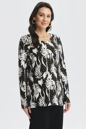 Polera Mujer Roll Up Print Negro