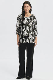 Polera Mujer Roll Up Print Negro