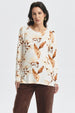 Polera Mujer Roll Up Print Crudo