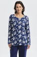 Polera Mujer Roll Up Print Azul